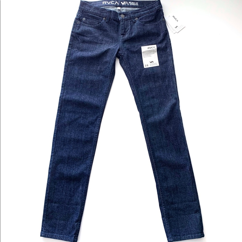 RVCA Harley Dark Straight Leg Women Denim Jeans 28